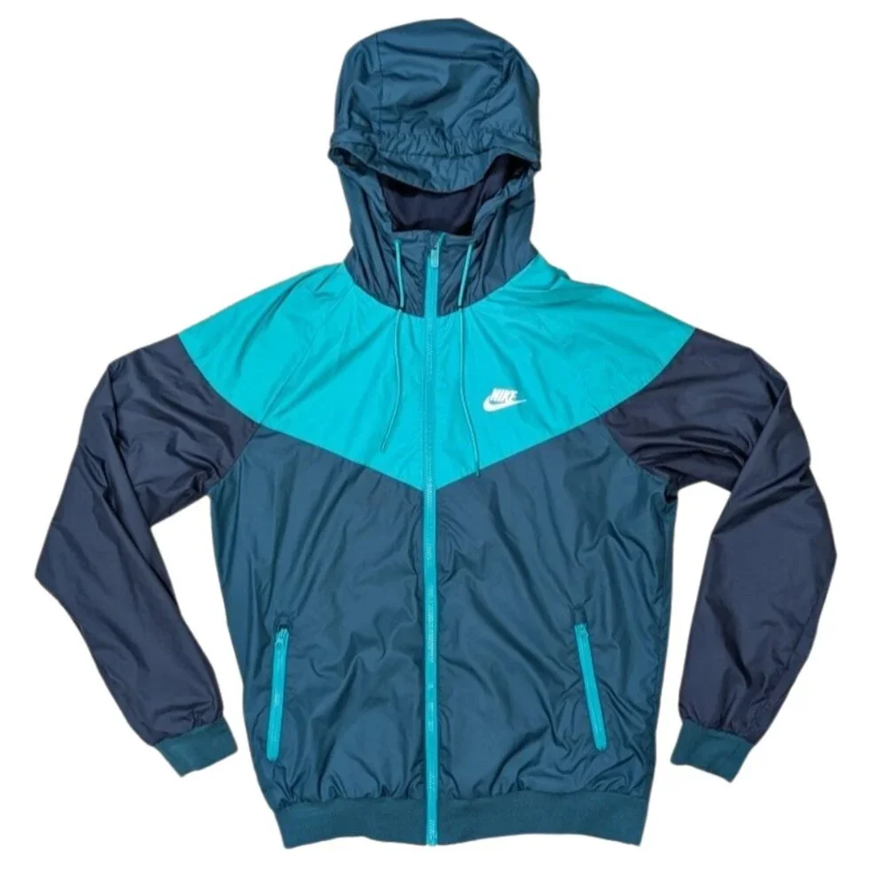 Nike Sportswear Windrunner Hooded Jacket Teal Navy Blue Men's Medium